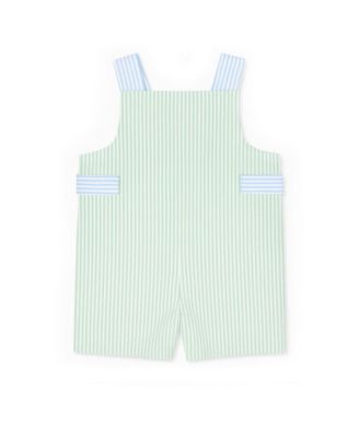 Baby Boy Seersucker Shortall With Parachute Bear