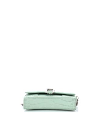 Hourglass Chain Wallet Embossed Leather