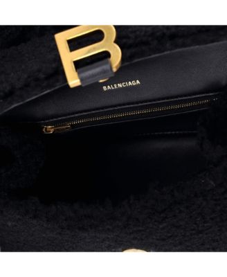 Small Fluffy Hourglass Top Handle Bag Faux Fur