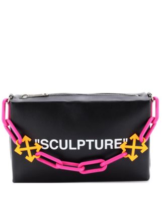 Block Pouch Shoulder Bag Printed Leather