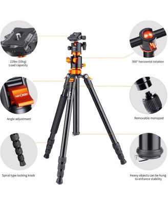 4-Section Aluminum Tripod Monopod with Center Axle Transverse