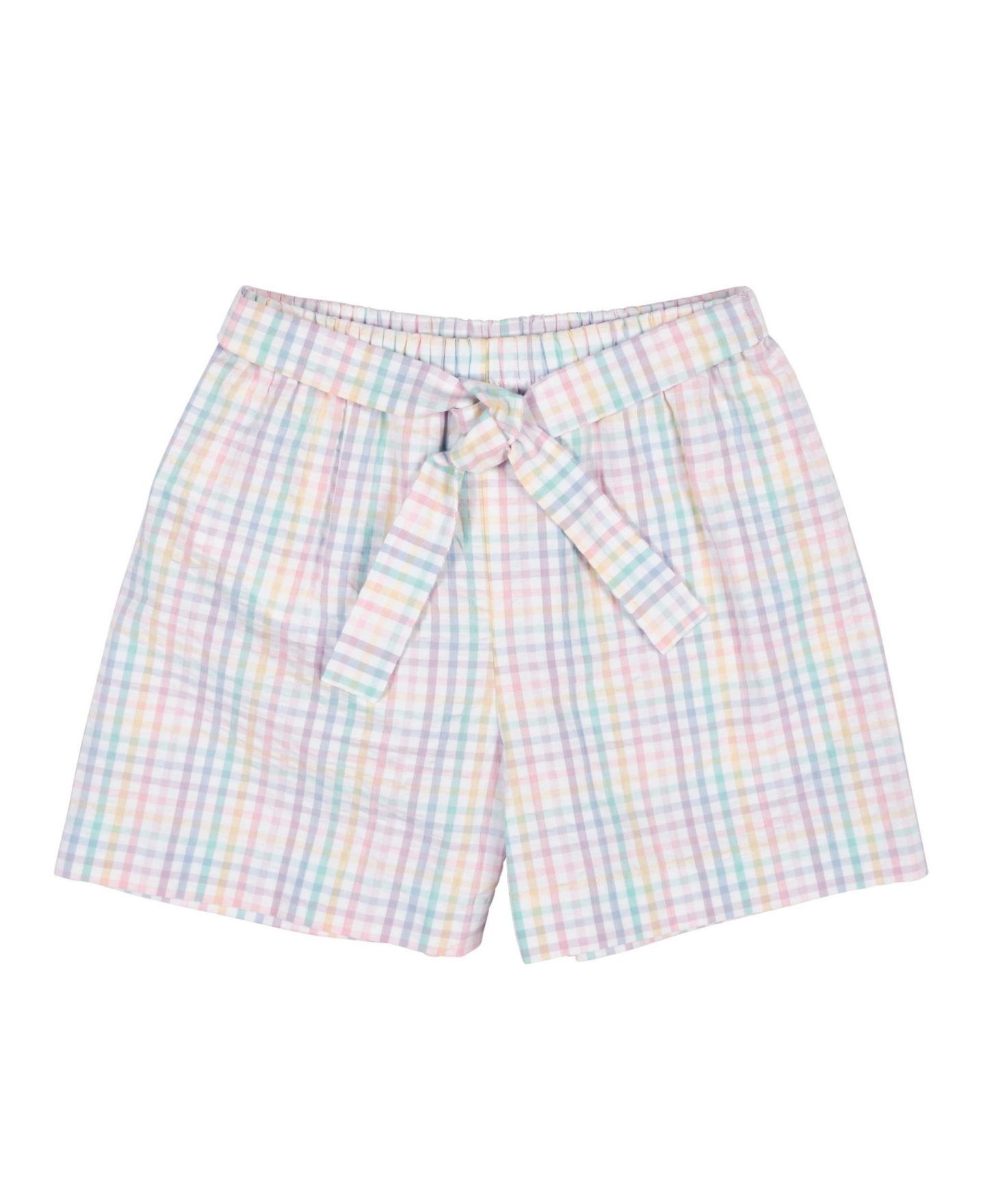 Шорты Florence Eiseman Plaid Seersucker With Waist Tie для девочек, цвет: Белый — фото 1