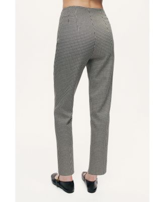 Women's Tailored Micro Check Cigarette Pants