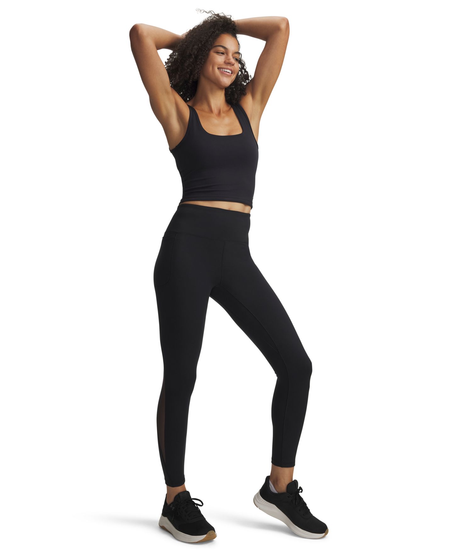Женские леггинсы Under Armour Ankle Length Motion Mesh, цвет: Чёрный — фото 2
