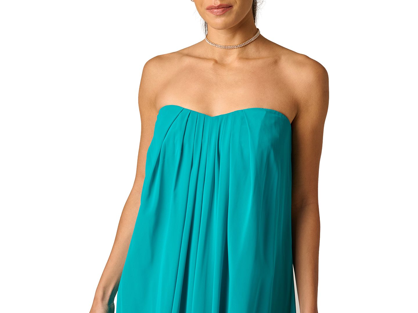 Женское платье Adrianna Plus Size Strapless Ball Gown, цвет: Бирюзовый — фото 3