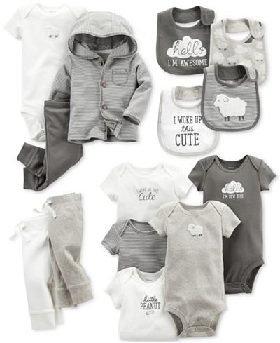 Carter's Baby Boys' or Baby Girls' Neutral Little Lamb Clothing Sets, Bodysuits, Bibs & Pants