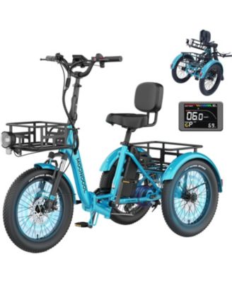 TK Pro 750W Foldable Electric Tricycle for Adults, 20" x 3.0" Wheel
