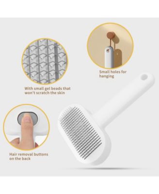 Pet Grooming Brush for Dogs & Cats, Detangling Shedding Tool with Ergonomic Handle