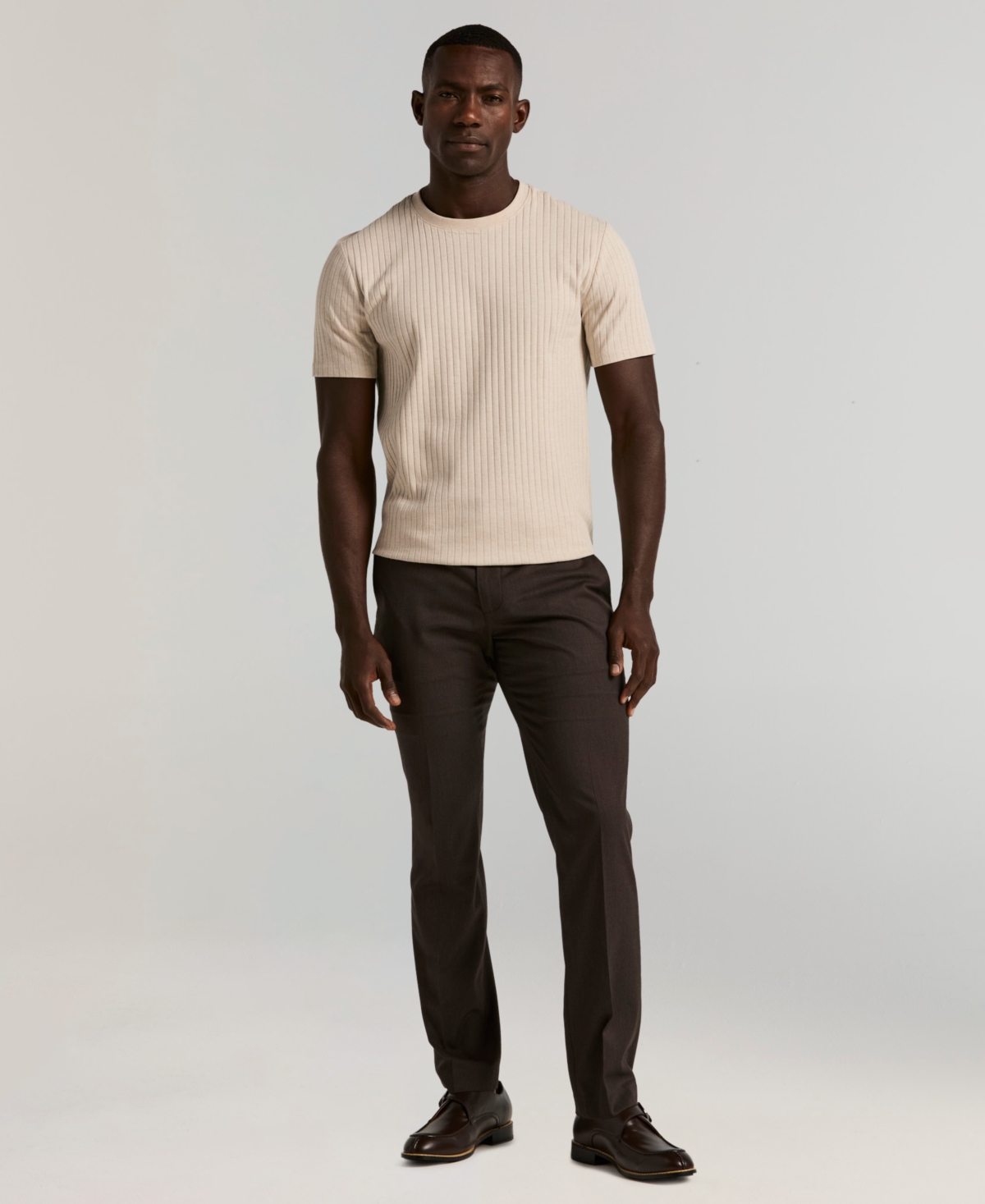 Perry Ellis Portfolio Men's Slim-Fit Flat Front Dress Pants