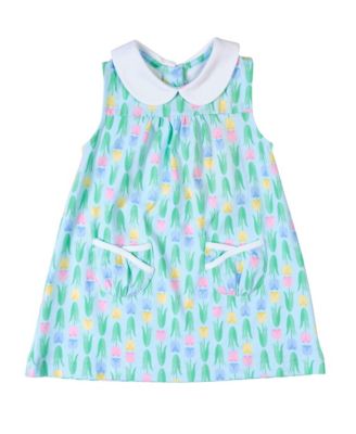 Little Girl Printed Knit Tulip Pocket Dress