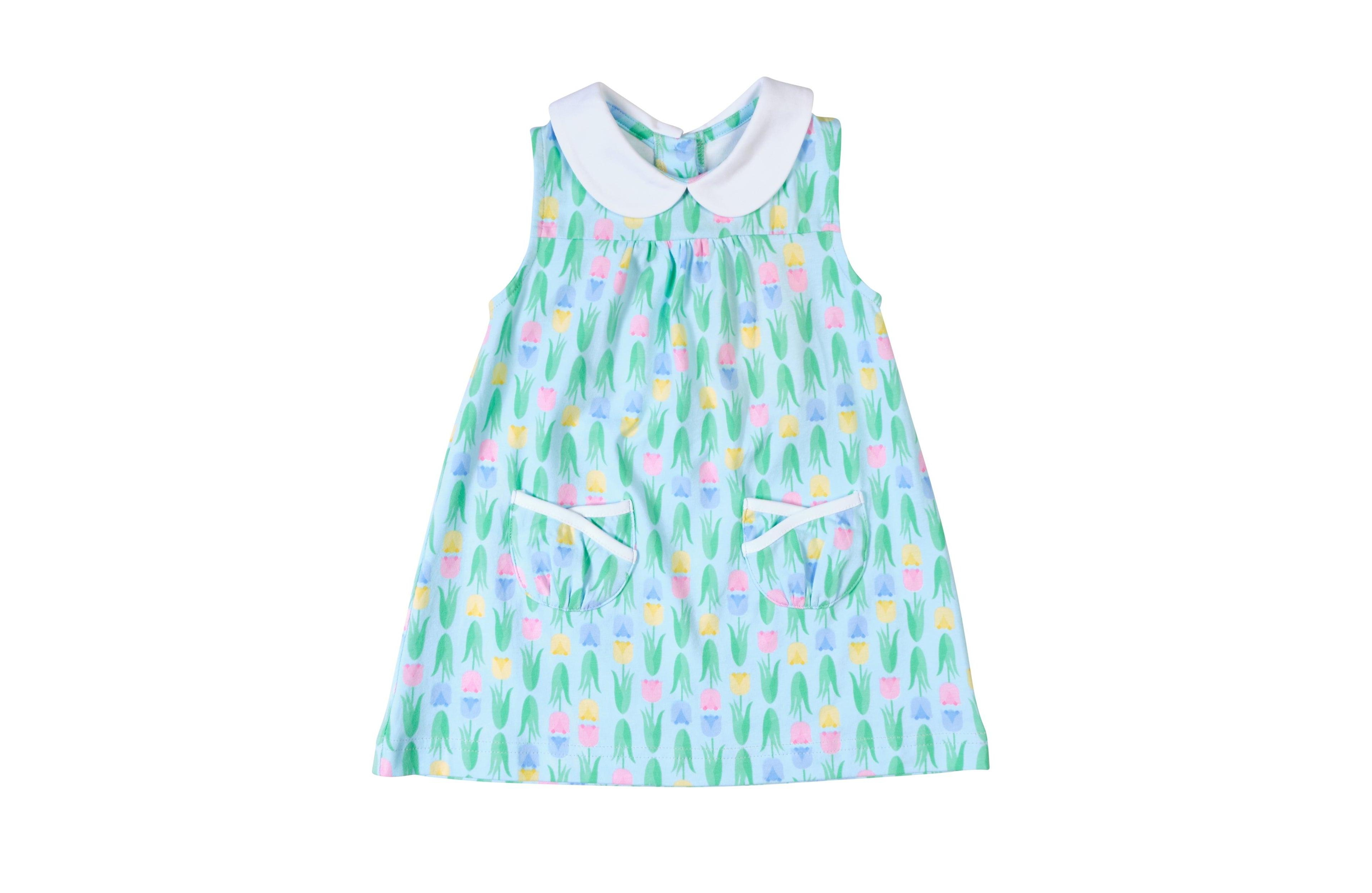 Florence Eiseman Little Girl Printed Knit Tulip Pocket Dress