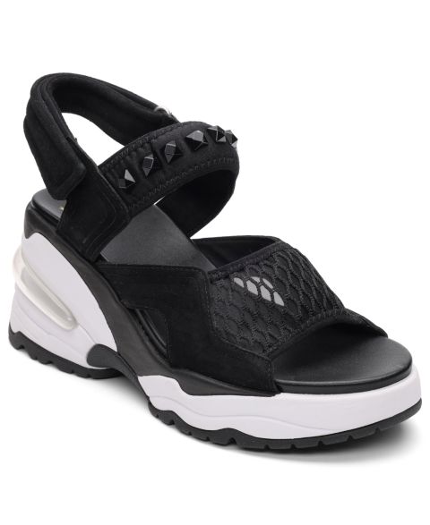 Женские сандалии ASH Diva Round Toe Wedge, цвет: Чёрный