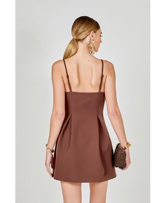 Women's Pleated Structured Mini Dress