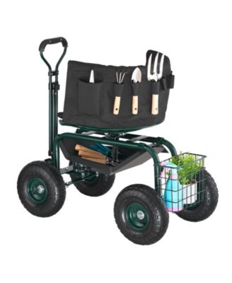 Adjustable Garden Stool with 360° Swivel Seat & Ergonomic Backrest