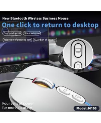 Tri-Mode Wireless Bluetooth Mouse: Silent,1-Click Desktop,3-Speed DPI for Office/Study, Slim & Easy-to-Use for Professionals/Studentsgeable)