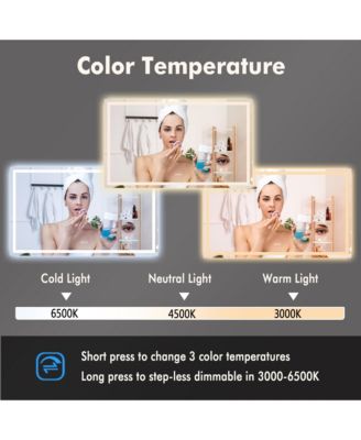 60X36 LED Bathroom Vanity Mirror with Dimmable Dual Front & Back Lights,  Memory Settings, Shatterproof Tempered Glass