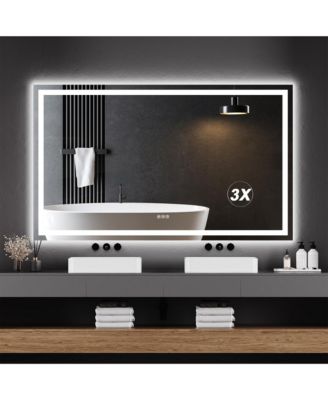 60X36 LED Bathroom Vanity Mirror with Dimmable Dual Front & Back Lights,  Memory Settings, Shatterproof Tempered Glass
