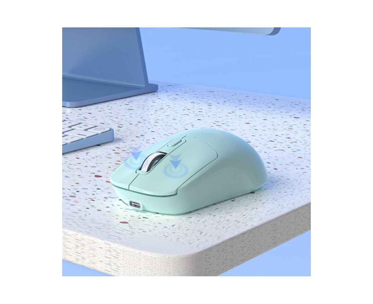Risokeys Rechargeable Dual-Mode Wireless Mouse, Minimalist Design, Easy to Use, Universal for Laptops, Ideal for Office.