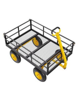 1200 lb Heavy-Duty Steel Garden Cart with 13" All-Terrain Tires & Convertible Mesh Sides