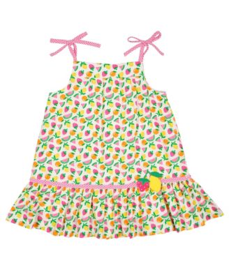 Toddler Girls Printed Seersucker Dress With Fruit