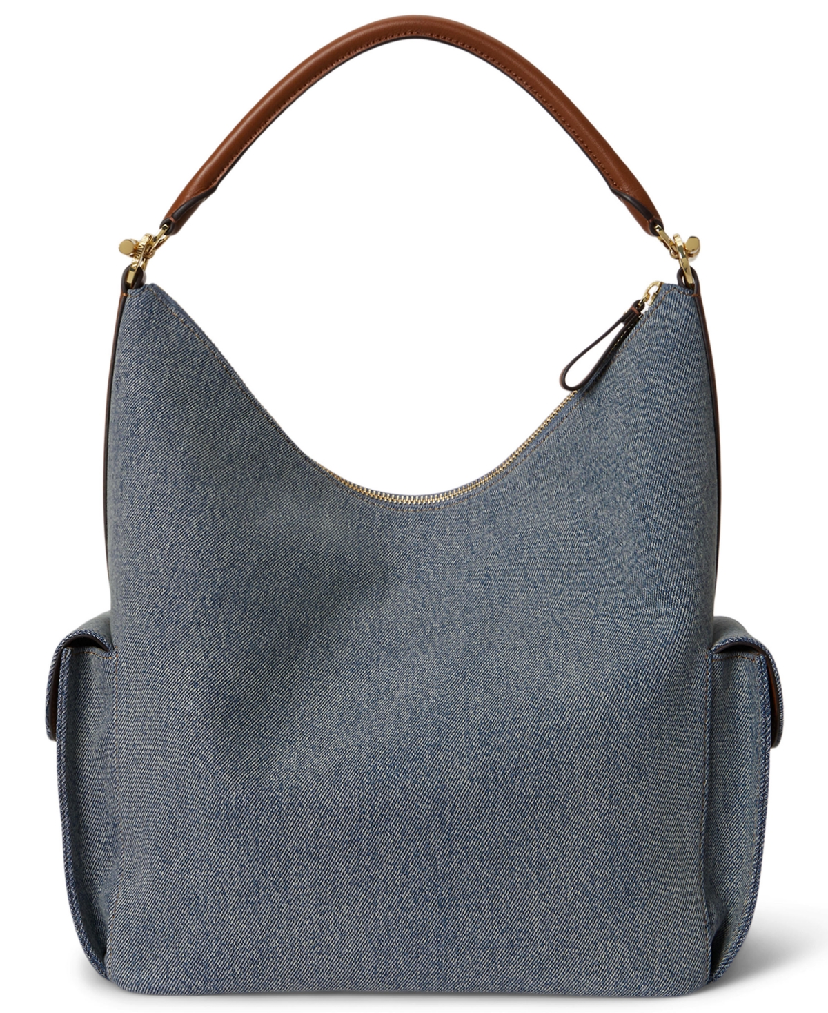 Lauren Ralph Lauren Washed Denim Medium Blaike Shoulder Bag
