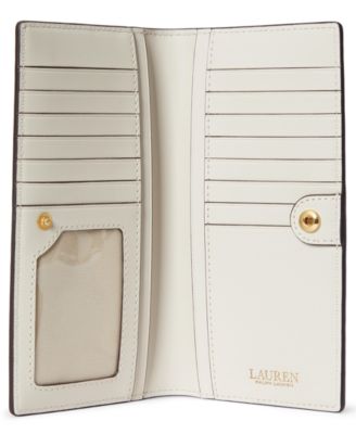 Crosshatch Leather Slim Snapped-Closure Wallet