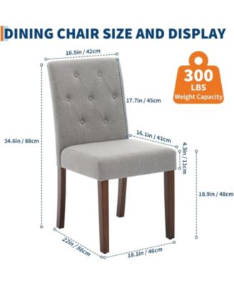 gaomon Upholstered Dining Chairs Set of 2, Tufted Parsons Kitchen Chair with Wood Legs