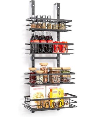 Over The Door Pantry Organizer, Bathroom Organizer Shelves,  Multi-Tier Over The Door Organizer 4 Layers