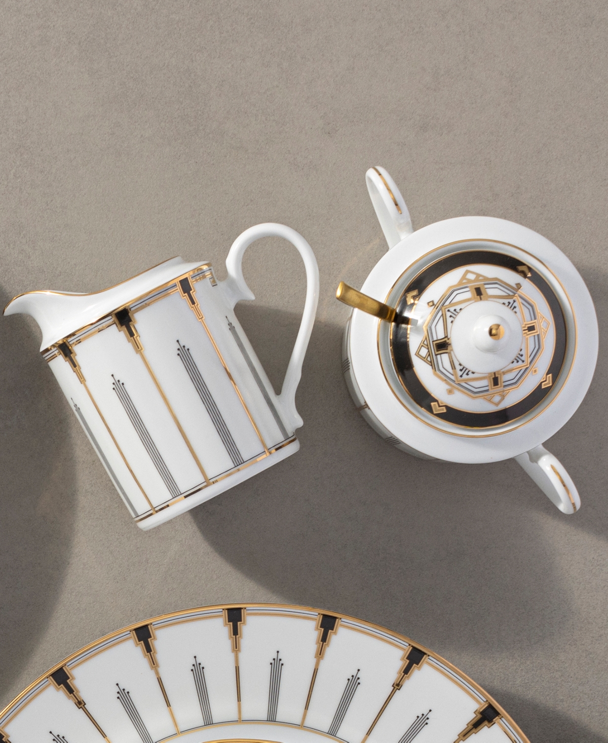 Noritake Empire Gold-Tone Sugar and Creamer, Set of 2