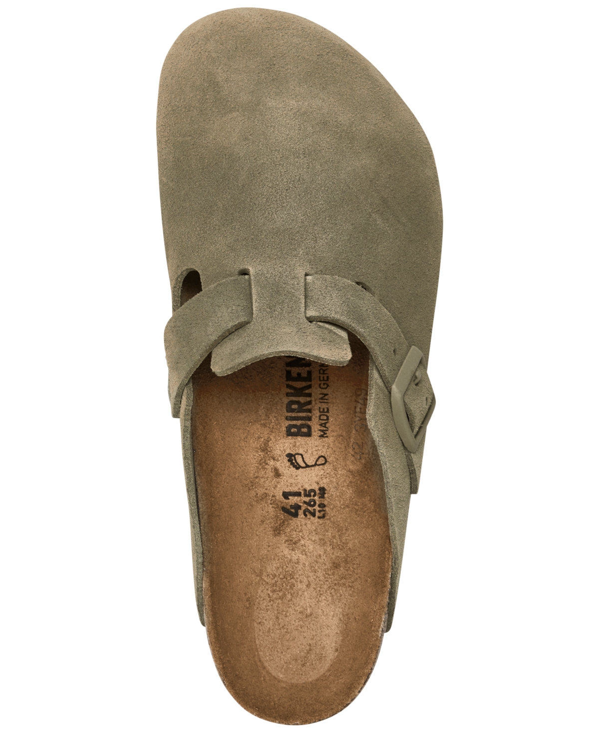 Birkenstock Olive Suede Clogs Boston Soft Footbed Clog - Tonal Thyme Suede main image 4