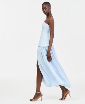 Juniors' Asymmetric Sleeveless Midi Dress