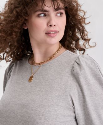 Trendy Plus Size Puff Sleeve Top