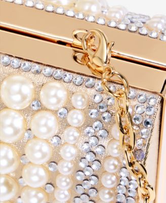 Ranndi Crystal & Imitation Mini Pearl Clutch Handbag