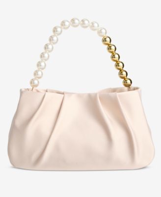 Imitation Pearl Top Handle Satchel Bag