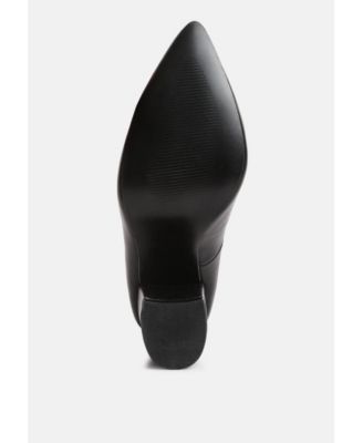 Womens Zhuri Faux Leather Solid Block Heel Pumps