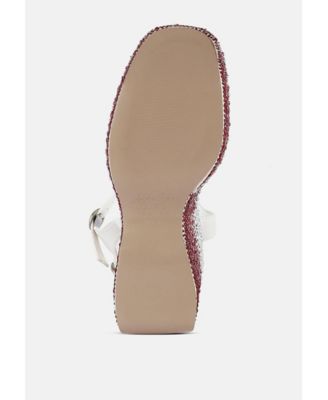 Womens Richness Rhinestones Embellished Ultra High Wedge Sandals