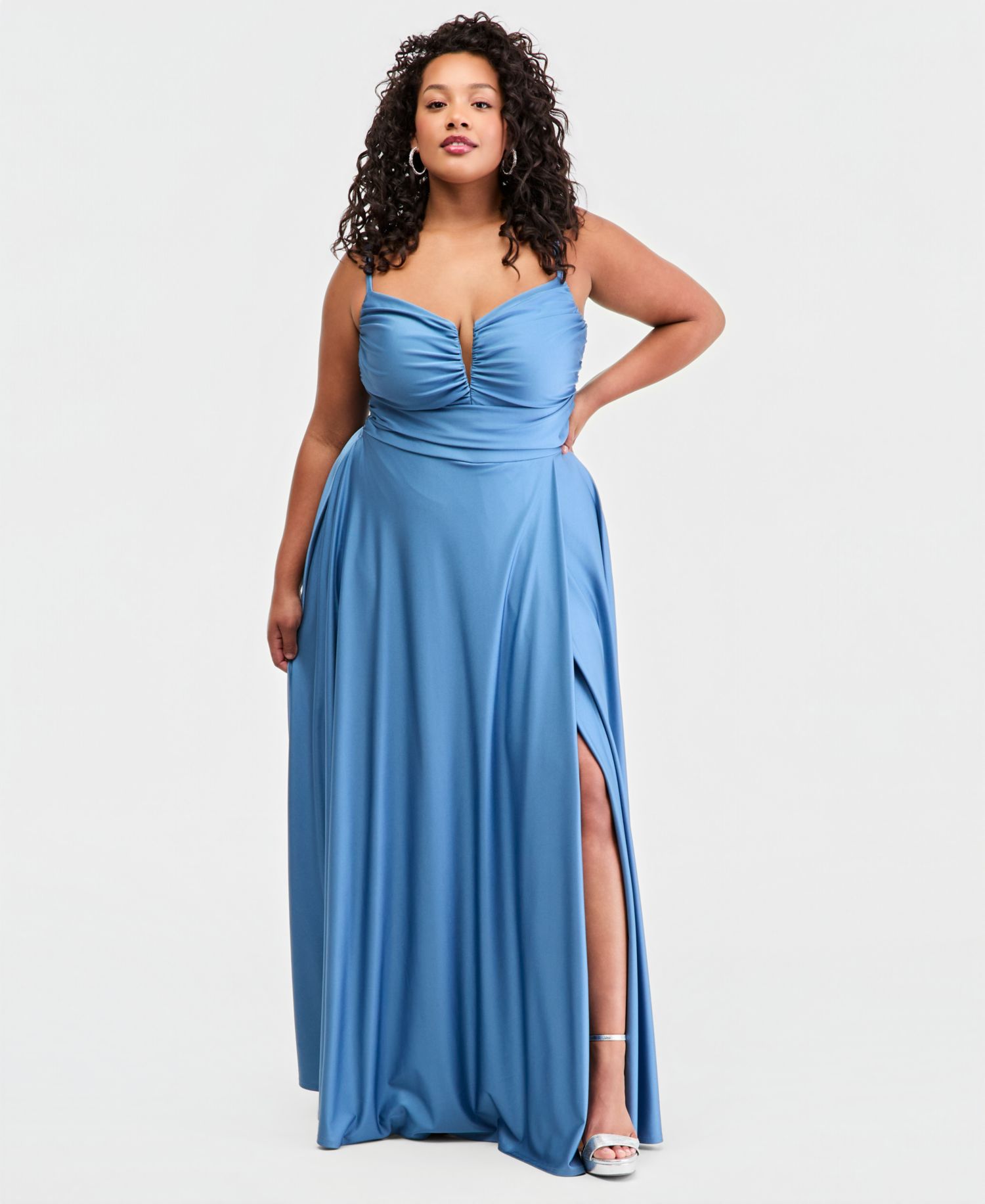 Trendy Plus Size Notched V-Neck Sleeveless Maxi Dress