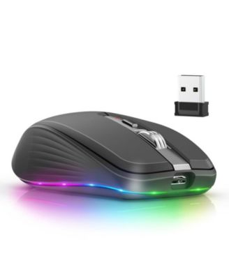 Dual-Mode Wireless Mouse-(2.4G & Bluetooth 5.1), 2400 DPI Adjustable, Silent Click, Type-C Rechargeable, for Office Workers