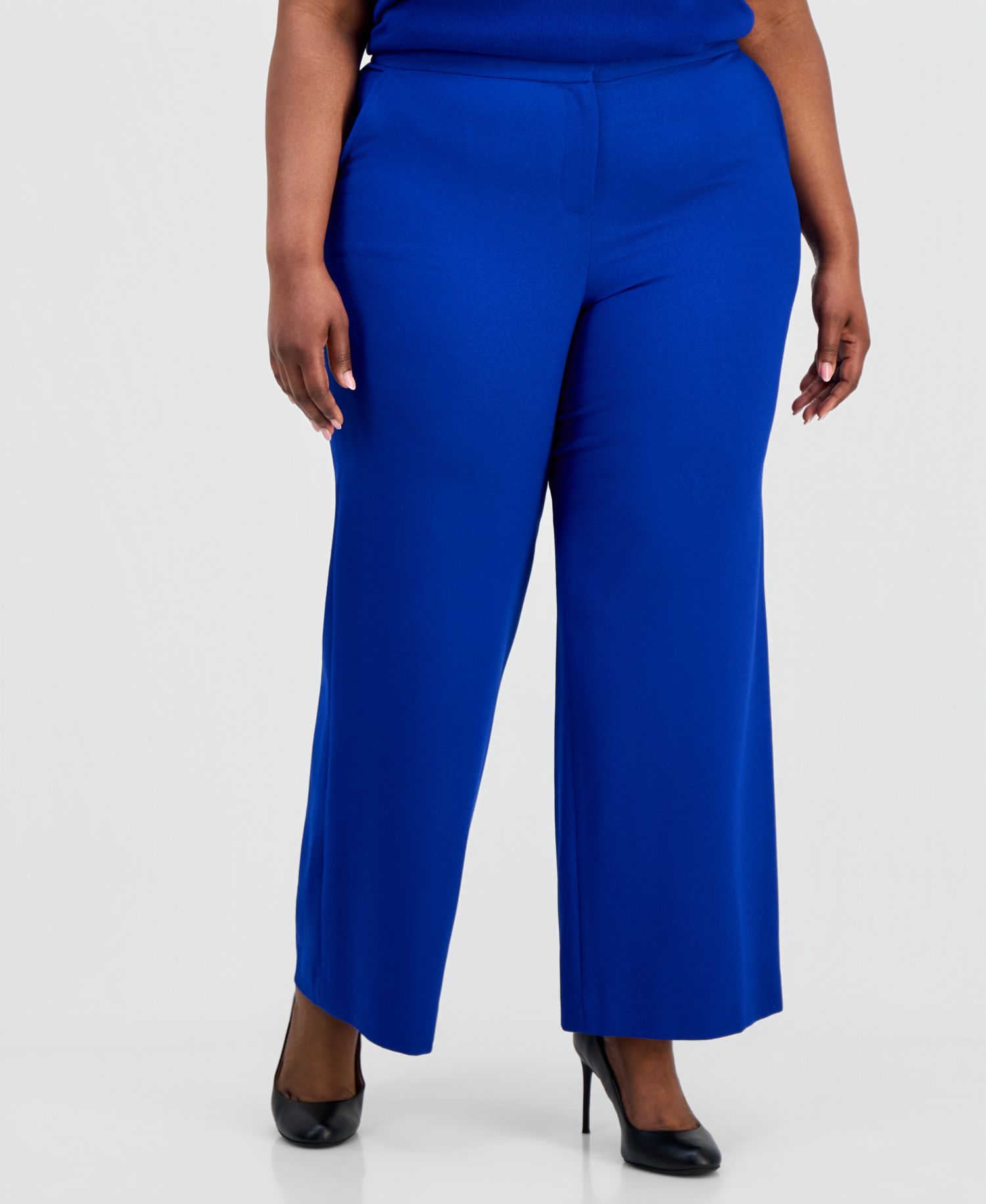 ASL Plus Size Mid Rise Wide-Leg Pants