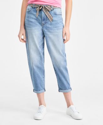 Women's Belted Carrot Jeans