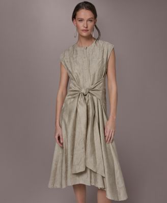 Women's Embroidered Belted Dress