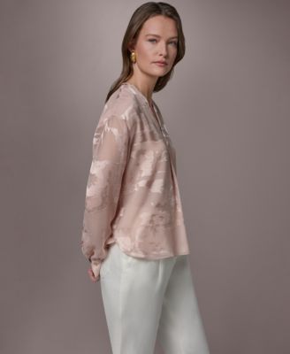 Women's Split V-Neck Long-Sleeve Top