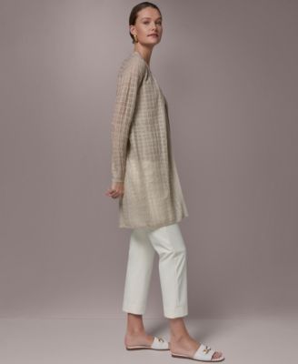 Women's Grid Pattern Long-Sleeve Cardigan