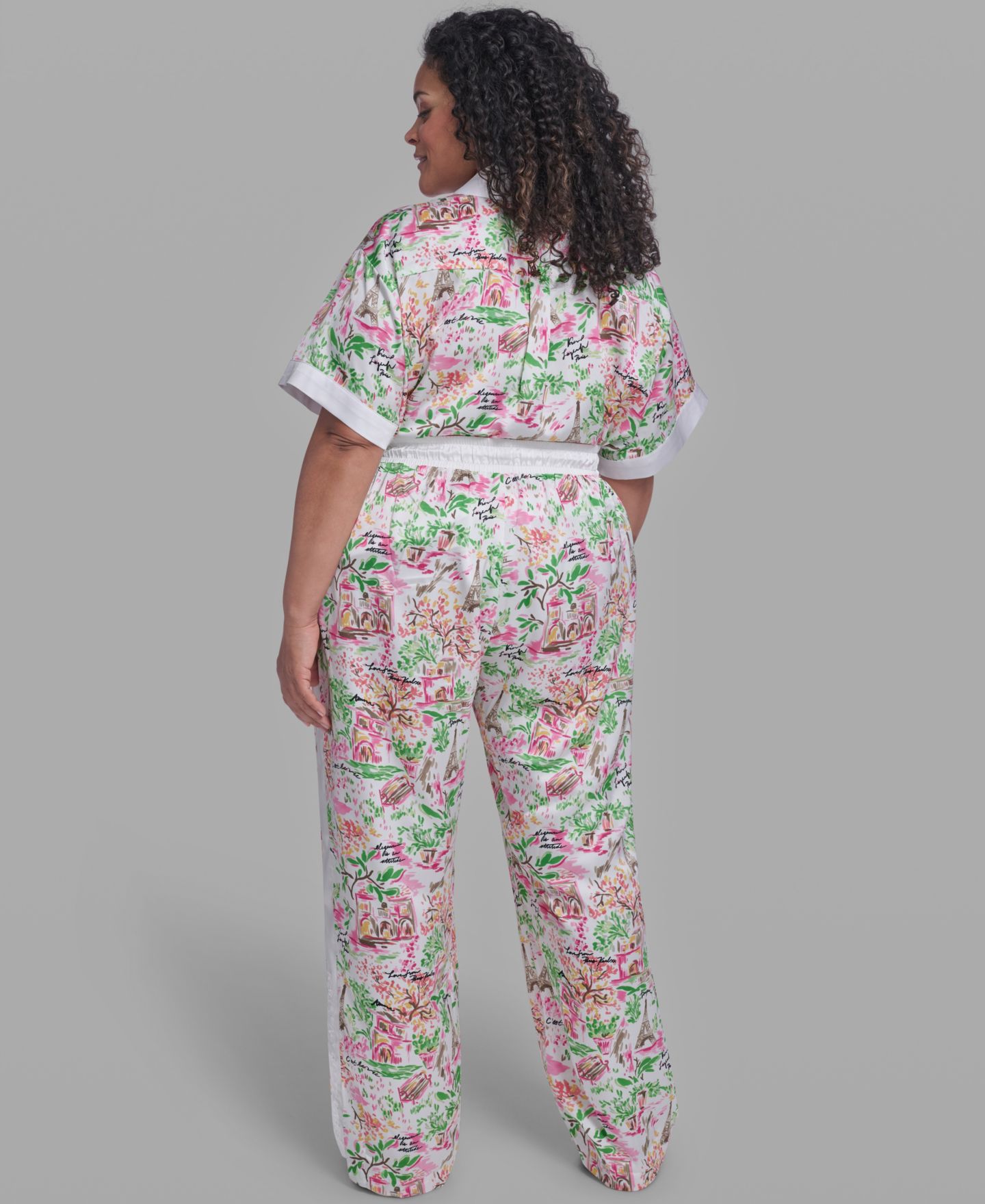 Женские брюки KARL LAGERFELD PARIS Plus Size Printed Soft, цвет: Розовый разноцветный — фото 9