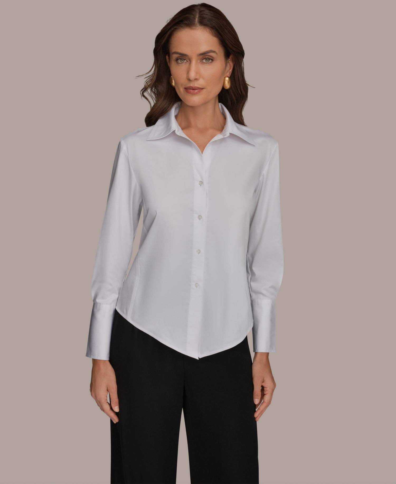 Petite Collared Button-Down Shirt