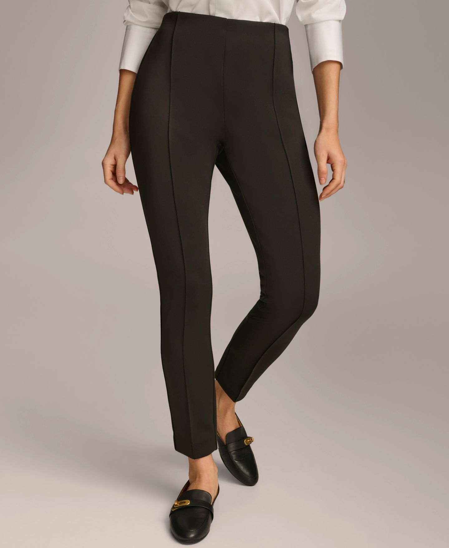 Женские брюки Donna Karan New York Petite Mid-Rise Ankle-Length, цвет: Чёрный — фото 7