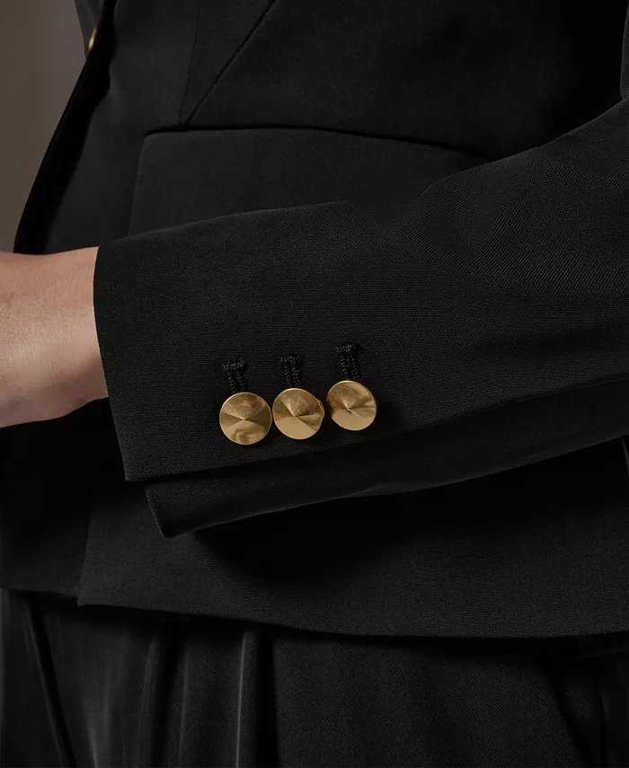 Petite Collarless One Button Blazer - thumbnail 7