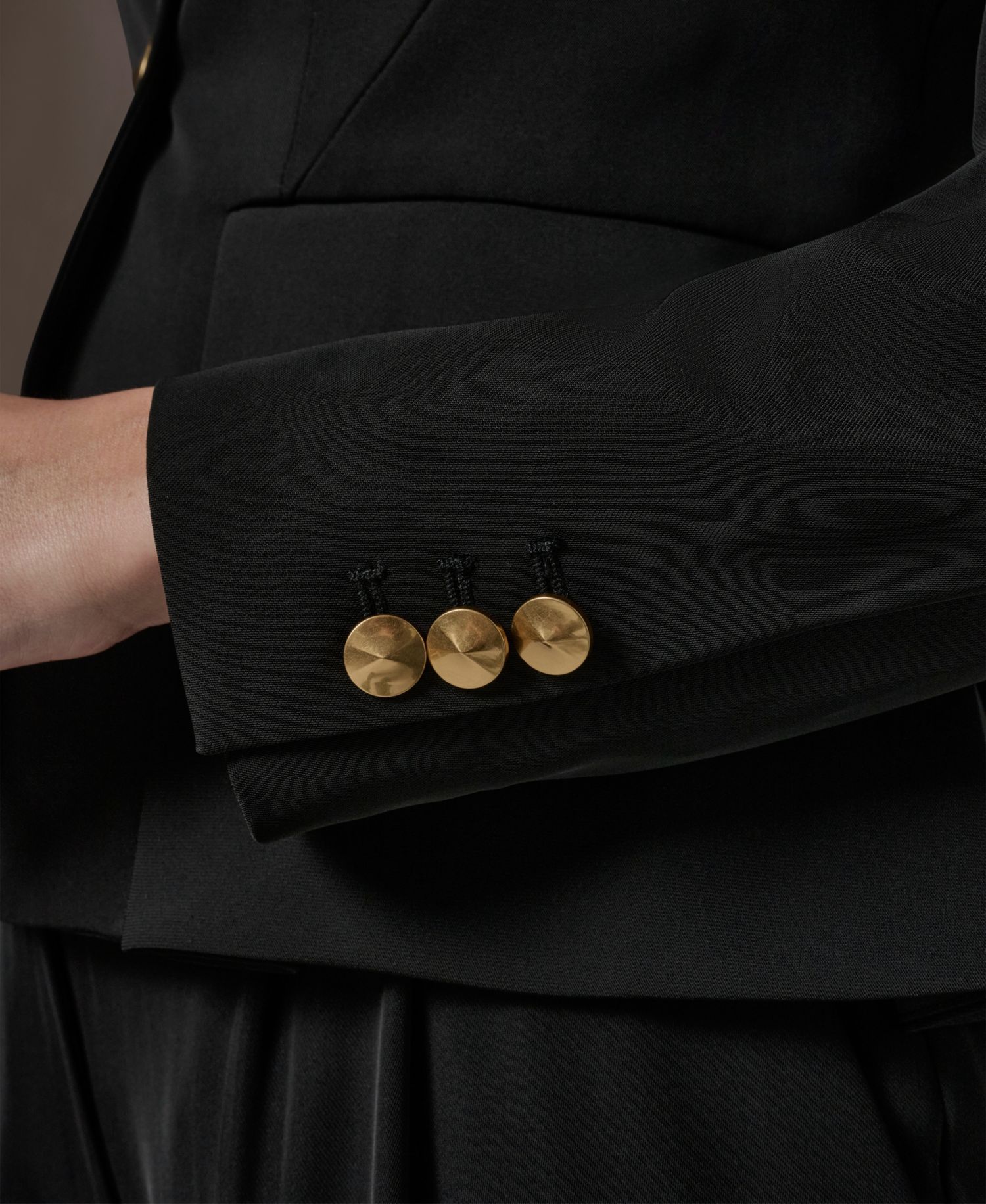 Petite Collarless One Button Blazer