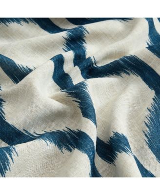 Renzo Ikat Geometric Linen Room Darkening Window Curtain