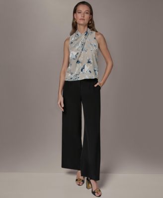 Donna Karan New York - Petite Flocked Floral Top